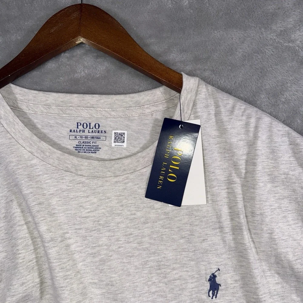 Polo Ralph Lauren T Shirt Mens XL Heather Gray Pony Logo Casual Short Classic